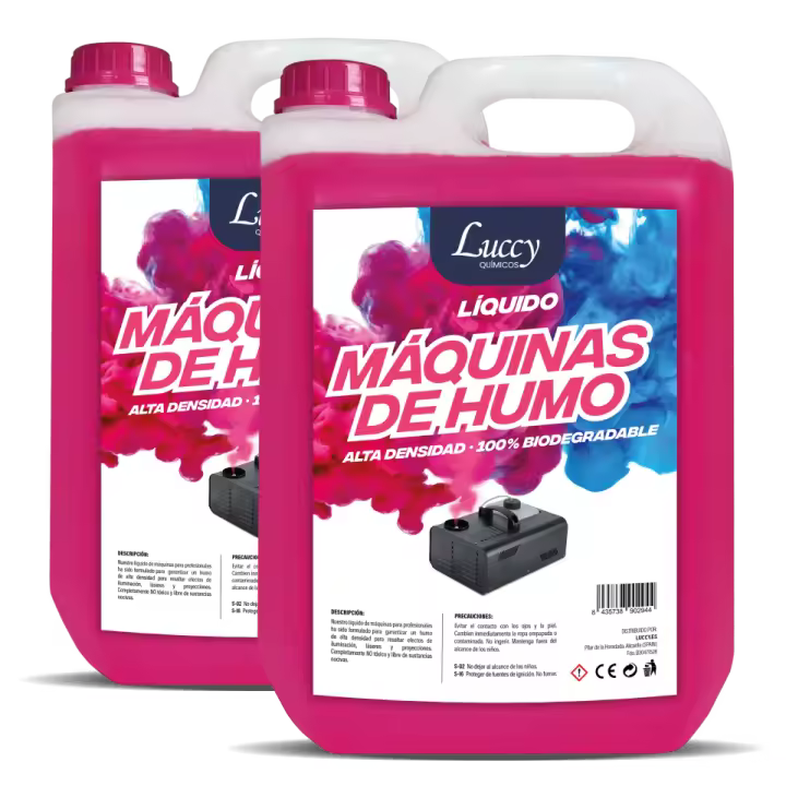 LUCCY Líquido para Máquina de Humo Natural Rosa - Líquido Máquina Humo Alta Densidad y Larga Duración, Seguro para Respiración, Fiestas, Eventos, Discoteca (10 Litros) - 1