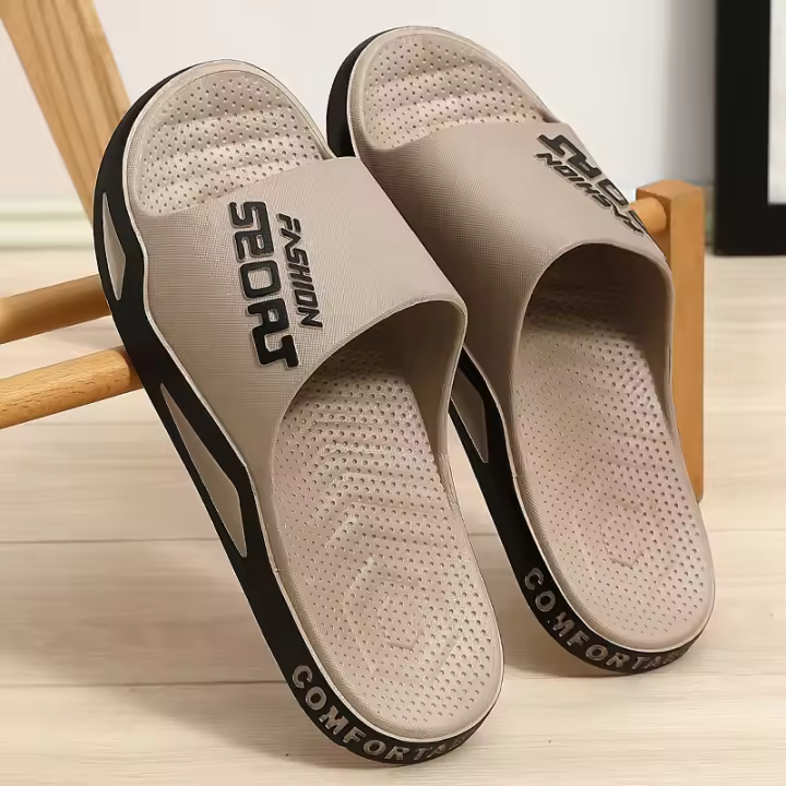 Pantuflas Grandes Para Hombre Estilo Deportivo Verano Antideslizantes Suela Gruesa Transpirables Moda Slip-on Sandalias De Playa Casual - 1