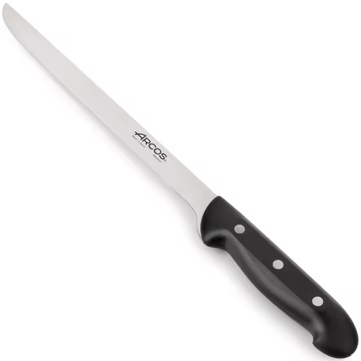 ARCOS Maitre - Cuchillo Jamonero (240 mm) - Hoja de Acero Inoxidable Nitrum® - Mango Negro de Polipropileno (PP) - 151800 - 1