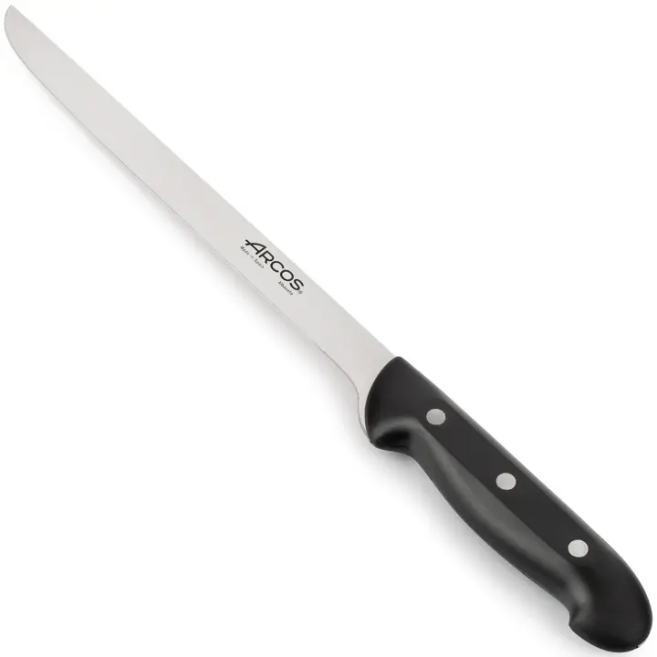 ARCOS Maitre - Cuchillo Jamonero (240 mm) - Hoja de Acero Inoxidable Nitrum® - Mango Negro de Polipropileno (PP) - 151800 - 1