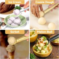 Ice Cream Scoop,Black Aluminum Ice Cream Scooper,7 Inches One-Piece Design Nonstick Cookie Spoon. - details 4
