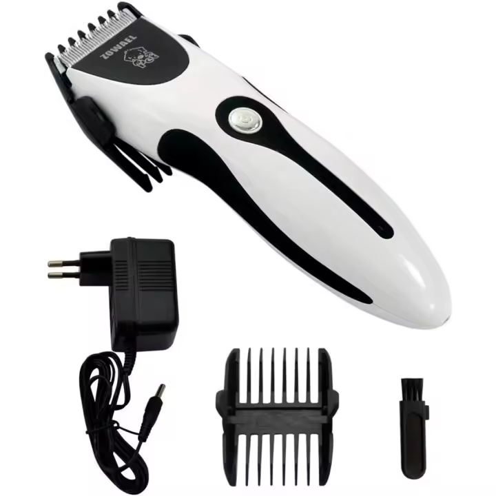 Cortapelo Eléctrico Inalámbrico para Mascotas | Maquinilla Profesional para Cortar el Pelo de Perros y Gatos | Peines Ajustables de 3/6mm y 9/12 mm | Con adaptador y aceite lubricante | RevolutionLine - 1