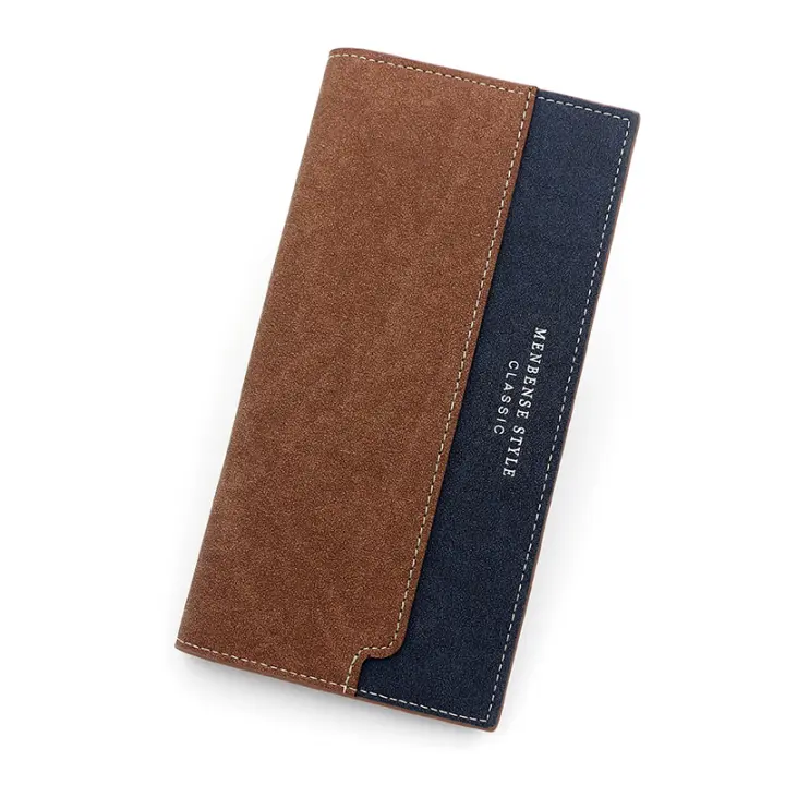 Cartera larga para hombre MenBense con costuras informales, diseño esmerilado, para documentos de mano, cartera de mano con múltiples tarjetas - 1
