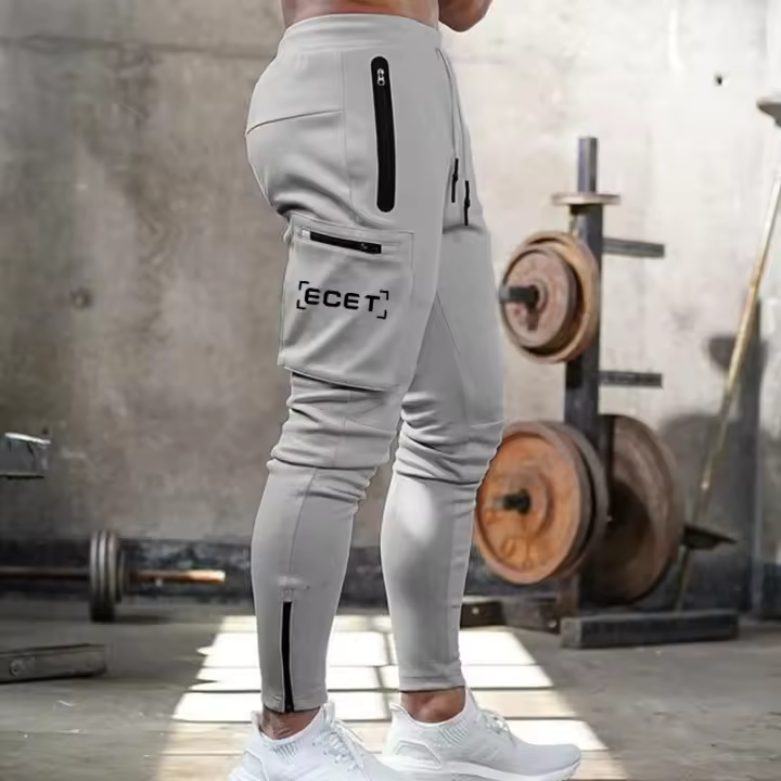 Nuevos Pantalones De Entrenamiento Para Hombre 2024 Primavera Y Otoño Color Sólido Deportivos Cómodos Para Exterior Y Fitness Con Bolsillos De Camuflaje - 1