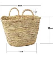 Coshano Bolso Cesto Infantil de Mimbre de Fibras Naturales con Asa Corta de Pita para Niños y Niñas - Diseño Único - details 1