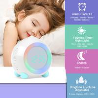 Reloj despertador para niños con Luz LED digital, Despertador con Luz Nocturna, para día y Noche, para niños y niños, Con Volumen ajustable y función de Repetición, with Carga USB - details 1