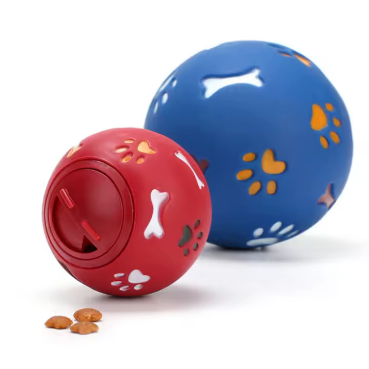 Bola De Juguete Para Perros Alimentos Dispensador De Comida Entrenamiento Y Diversion Para Gatos Material De Goma - 1