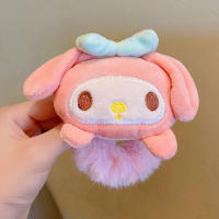 Kawaii Sanrio Peluche Scrunchie Anime Melodía Kuromi Cinnamoroll Lazo De Cabello Accesorio Para Niñas Bandas Elásticas De Cabello Headdress - details 3