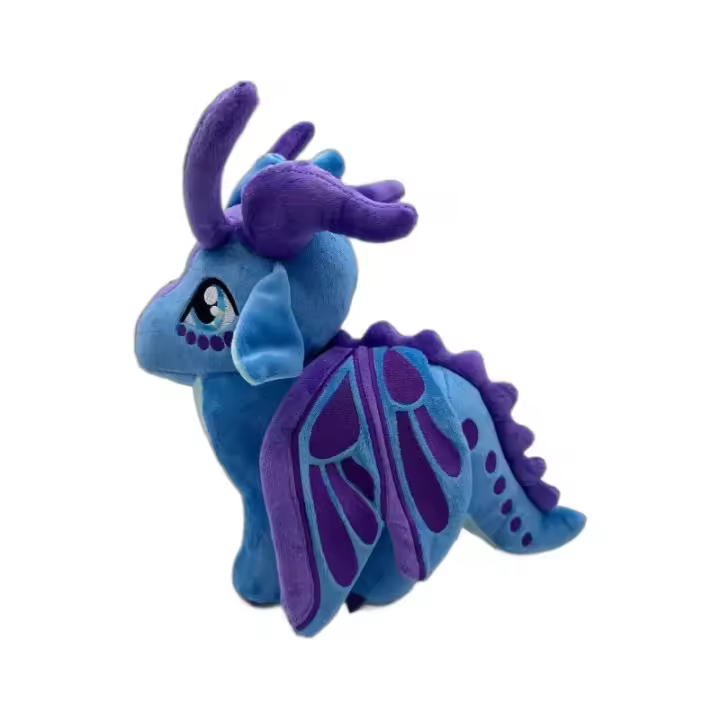 Juguete De Peluche Dragón Azul Brillante Con Cuernos De Alas De Fuego Juguete De Peluche Suave Para Niños Y Niñas Decoración De Moda Regalo Especial - 1
