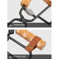 Pinzas De Carbón Portátiles Con Mango De Madera Para BBQ Camping Picnic Herramientas Al Aire Libre Con Diseño De Pico De Pato - details 7