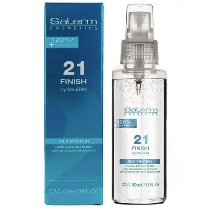 SALERM 21 FINISH - Spray Brillo con Proteínas de Seda - Toque Iluminador - Protección Térmica - Salerm Cosmetics 100 ml - 1