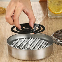 Soporte Para Hachís De Acero Inoxidable Caja De Mosquitos Con Tapa Bandeja Redonda Para Mosquitos Fáciles De Limpiar Suministros Anti-mosquitos - details 3