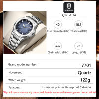 Reloj De Pulsera Cuarzo Lujo QINGXIYA Para Hombre Resistente Al Agua Con Fecha Y Manos Luminosas Acero Inoxidable Cuadrado - details 0