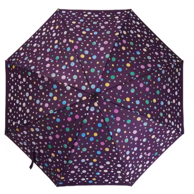 J.S ONDO Paraguas LARGOS Cambios De Color con Lluvia, PARAGUA MAGICOS 60cm Cerrado Mujer HOMBRE, Paraguas Automático, 8 Varillas Resistente Al Viento, estampado del LUNARES - 1