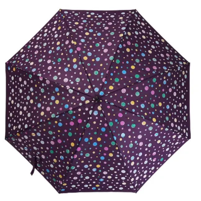 J.S ONDO Paraguas LARGOS Cambios De Color con Lluvia, PARAGUA MAGICOS 60cm Cerrado Mujer HOMBRE, Paraguas Automático, 8 Varillas Resistente Al Viento, estampado del LUNARES - 1