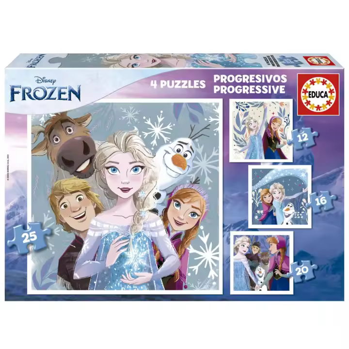 Puzzles progresivos 12-16-20-25 piezas Frozen  (Educa 19735) - 1