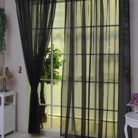 Cortina De Tules Colorida Transparente Y Sutil En Poliéster Para Dormitorio Cocina Sala De Estar Habitación De Niños Aula Con Bolsa De Acero En Rojo Negro Azul Verde - details 15