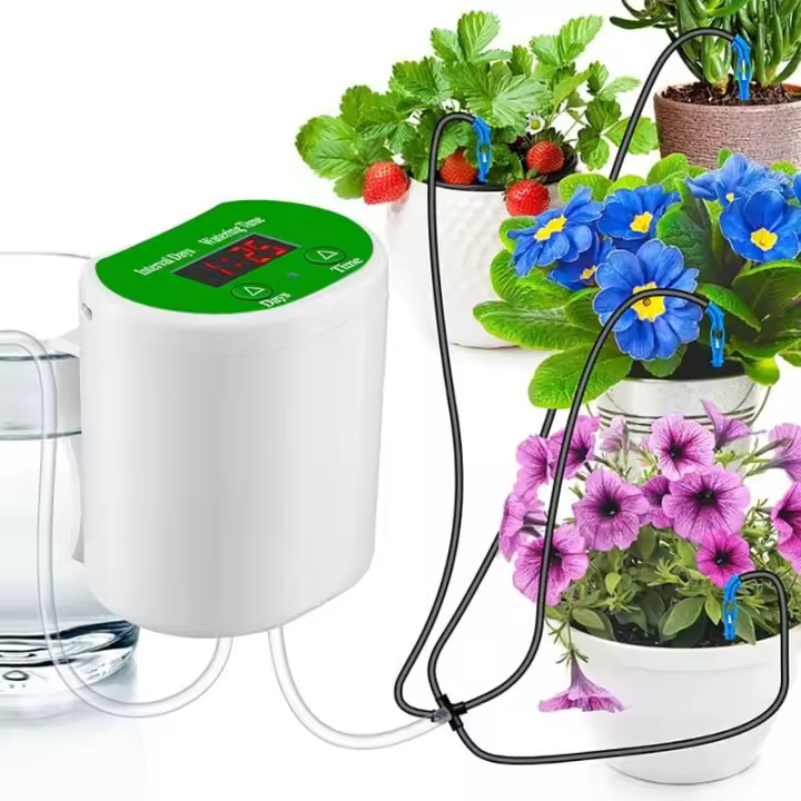 Kit de Riego por Goteo Automático para Plantas de Interior con Riego de Papel y Carga USB - 1