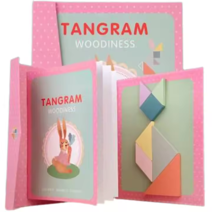 Cool&Cute Rompecabezas de Madera Tangram Magnético Viajes Rosa - 1