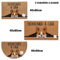 CM - Felpudo de Coco Natural con Base Antideslizante, Absorbente para la entrada de casa, Ideal para Puerta Exterior o Pasillo. Perro, Bienvenido a casa. 3 tamaños disponibles - details 0