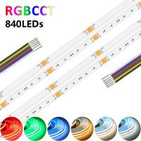 Tira De LED COB 5M 24V 6 Pines 12mm 840 Diodos RGB CCT WW CW 24 Volts Tira Flexível De Lâmpada Neon Para Decoração De Quarto - details 1