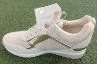 Jomix 9403 Deportiva con Cuña Beige y Dorados Ajustable con Cordones y Cremallera - Zapatilla Mujer - details 1