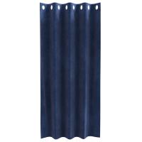 Cortinas Opacas vidaXL con Ojetes 2 pcs de Terciopelo Azul Oscuro - details 2
