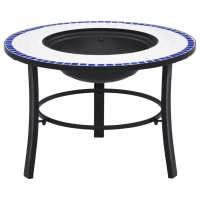 vidaXL Brasero Mosaico Cerámica/Blanco Diámetro 68cm Accesorios Barbacoa Color Azul,  Negro,  Terracota y mas - details 0
