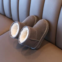 Botas De Nieve Para Niños Invierno Antideslizantes Color Sólido Calientes Con Patrón Suave Y Grueso Bajo Material De Suela RUBBER Talla True Fit Para Edad 4-6 - details 9