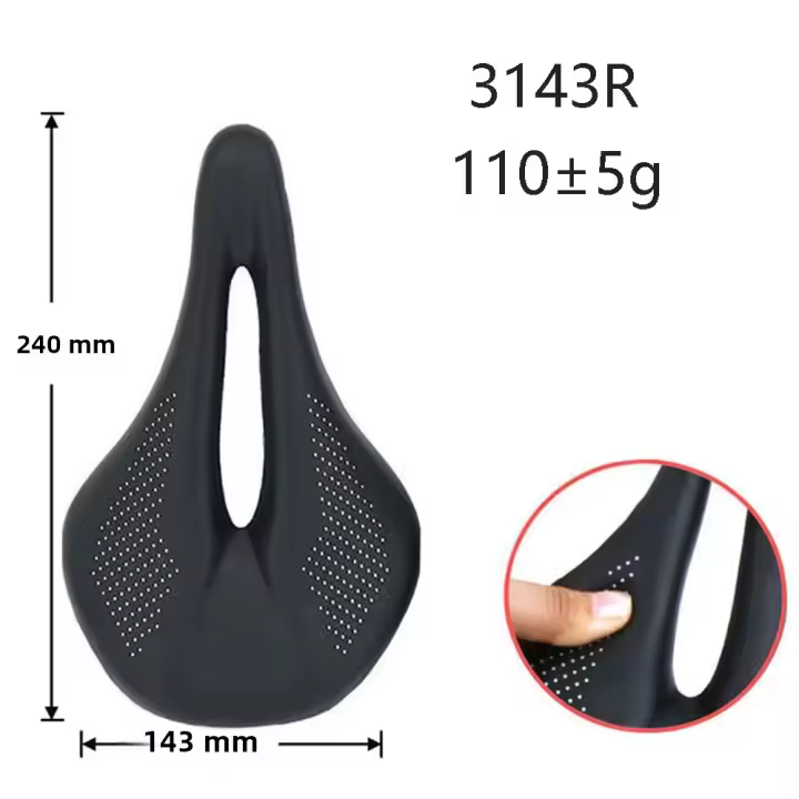 Sillín De Bicicleta ELITAONE Para Carretera/Mtb 240x143mm Fibra De Carbono Vía Redonda 7*7mm Super Ligero 89g 3143ER Para Hombres - 1