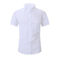 Camisa Corta De Algodón Para Hombres Estilo Casual Playa Color Sólido Cuello En V Talla Grande En Verano - details 2