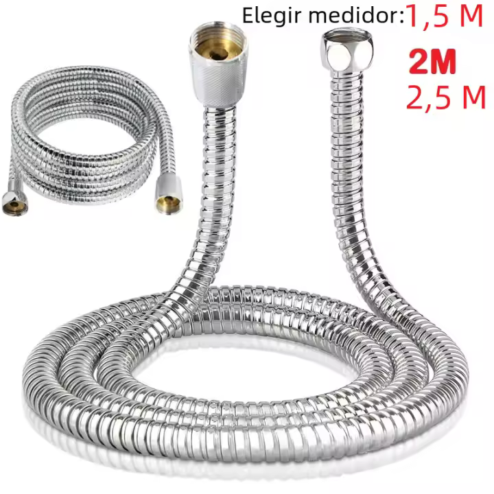 Tubo De Showers Flexible En Acero Inoxidable Extensión De Agua Para Baño 1.2m/1.5m/2m Longitud Plomería Piscina Pulido a Láser - 1