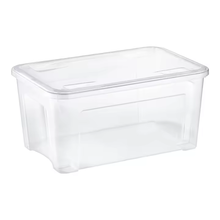 Tontarelli - Caja de Almacenaje 43 L con Tapa Combi Transparente - Espaciosa y Funcional - Resistente y Duradera - Apilable - 1