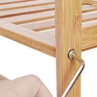 Perchero Burro de Bambú, Armario Abierto Madera Perchero de Pie con 3 Estantes y 10 Ganchos para Ropa Zapatos Bolsas Canastas Burro Ropa Multifuncional para Dormitorio Salón 80 x 44 x 165cm - details 5