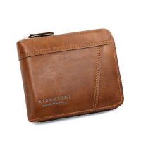 Cartera De Cuero Para Hombre Lujo Monedero Con Bolsillo Para Monedas Y Tarjetas Cierre De Cremallera Antirrobo Regalo Para Hombres - details 23