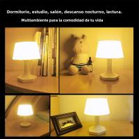 Lámpara De Mesa LED Recargable Con Doble Botón De Color Luz De Escritorio USB Para Dormitorio Cuidado De Los Ojos Para Lectura Decoración Luz Nocturna - details 1