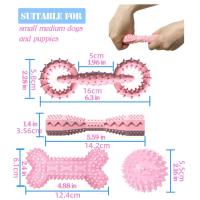 Juego De 4 Juguetes Para Perros Masticables De Goma Suave Juguetes Para Limpiar Los Dientes De Tu Mascota Divertidos Bolas De Hueso Para Distribuir Alimentos - details 2