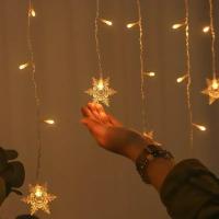 Luces LED De Navidad En Forma De Copos De Nieve Cadena De Luces De Fairy Para Decoración Exterior De Fiestas Y Año Nuevo 2025 - details 0