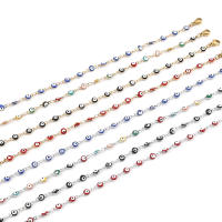 Anklet De Acero Inoxidable Con Ojo Turco Para Mujer Pulsera Colorida De Enamel Joyería De Pierna Regalos De Cumpleaños 23cm Longitud 1 PC - details 3