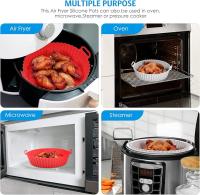 4Pcs Cesta de silicona cuadradas sin BPA 80g para freidora de aire y microondas 20cm Panera de silicona Reutilizable para comida saludable Antiadherente Para todo tipo de comidas resistente al calor 230º Fidon - details 1