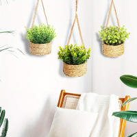 SIA FLOWER Plantas Artificiales Verdes Eucalipto Hierba Rosmarino Tejida En Maceta Montón De Grama 40cm Material PE Decoración Para El Hogar - details 7