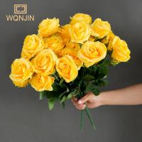 Bouquet De Rosas Amarillas Simulación De 10 Cabezas Decoración De Hogar Para Bodas Y Fiestas Regalo De Aniversario Decoración De Mesa - details 2