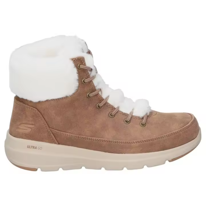 SKECHERS | Botines Skechers On-the-GO Glacial Ultra para Mujer – Botines en Marrón Chesnut con Borreguito – Botines con Cordones – Casual – Para Invierno – Con Cuña Media – Modelo 144202-CSNT - 1
