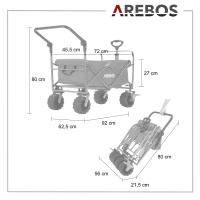 AREBOS Carro de Mano Plegable con Pértiga Telescópica Carga 100 Kg - Ideal para Acampadas y Excursiones - details 5
