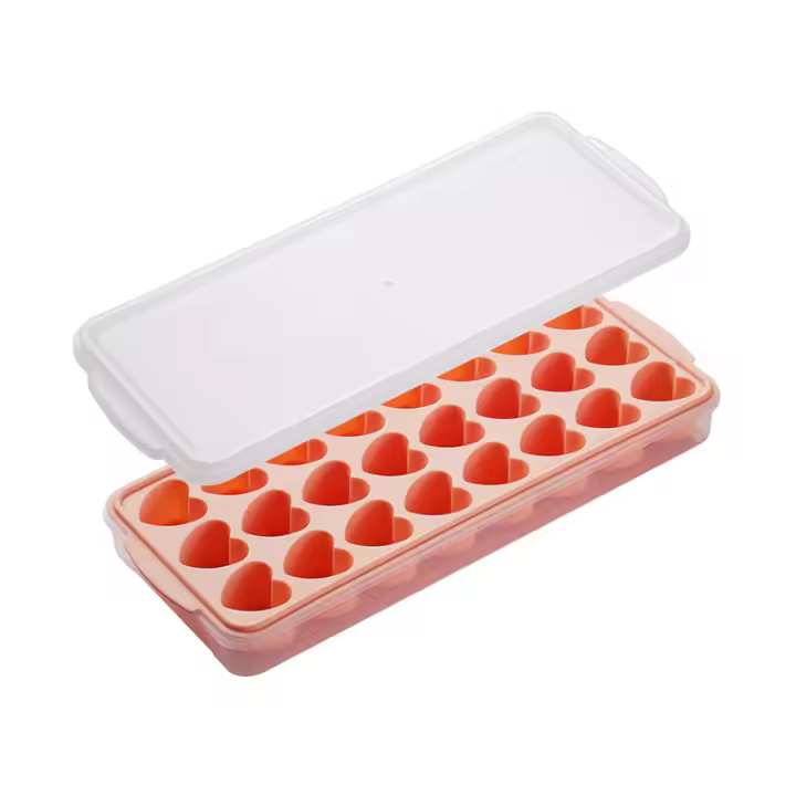 Molde de Hielo en Forma de Corazón Rosa with Tapa - Ideal para Conas Románticas y Cumpleaños - 1