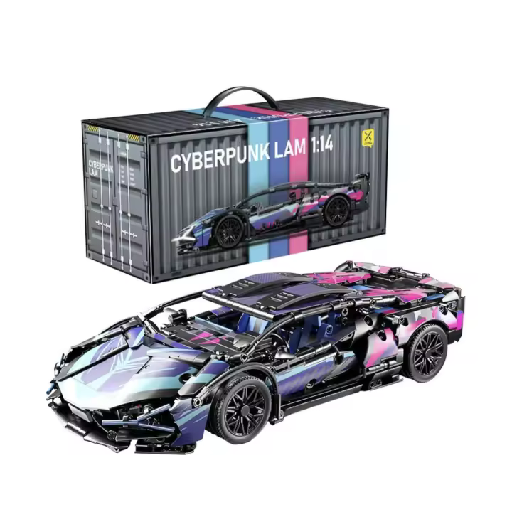 Juego de bloques de construcción de autos deportivos para Lambo, kits de construcción de autos de carreras MOC, modelos de superdeportivos para niños y adultos, vehículos de construcción - 1