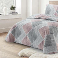 Vivid Torral - Colcha Bouti Verano Mecano Rosa Estampada Reversible + Fundas De Cojines* Poliéster, Fresquita, Transpirable, Diseño, Primavera, Verano - details 1