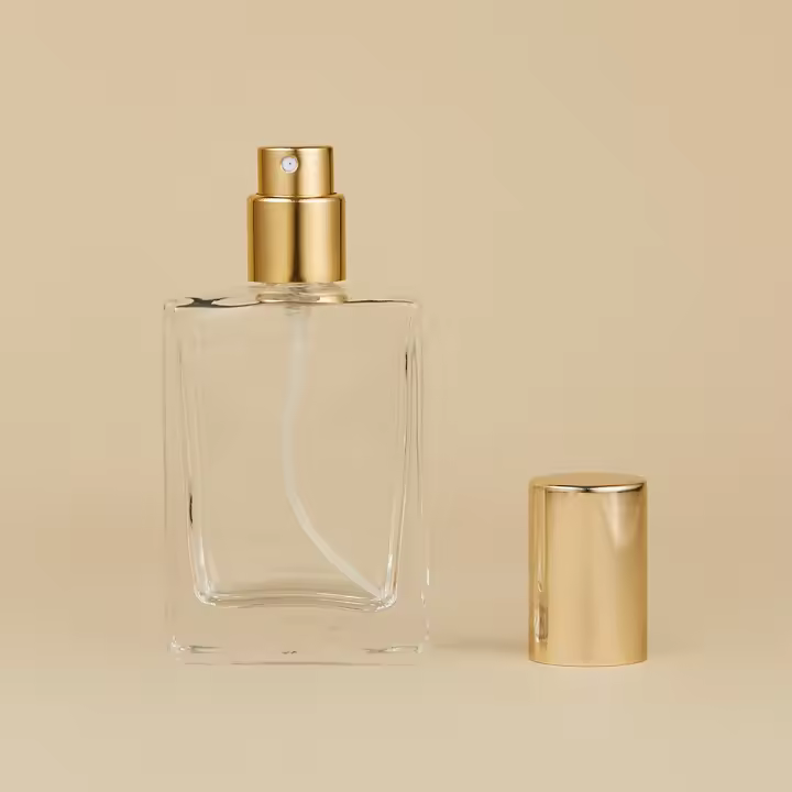 Botella De Perfume De Vidrio Cuadrado Recargable 30ml Con Tapa De Sprinkle Para Cosméticos Empaque Líquido - 1