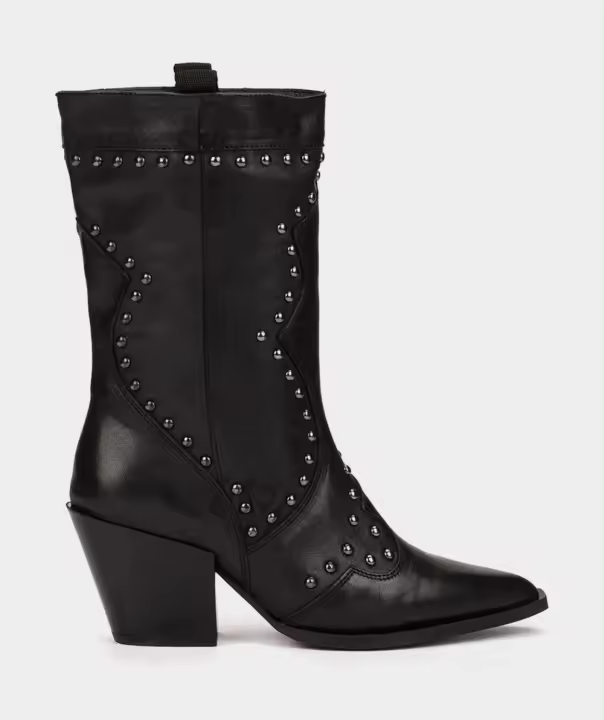Pedro Miralles Botas de media caña de piel en color negro modelo SAN ANTONIO en tonos Negros. Hecho a mano en España. - 1
