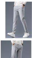 Pantalones Casuales Para Hombre Primavera Otoño 2025 Nuevo Ajustados De Cintura Elástica Color Sólido Negocios Pantalones Talla Media - details 9